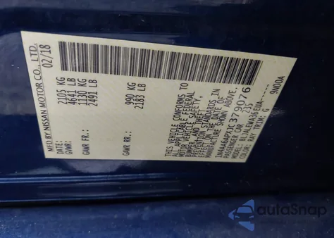 2018 Nissan Maxima 3.5 Sl из США, поврежденный, VIN 1N4AA6APXJC379076